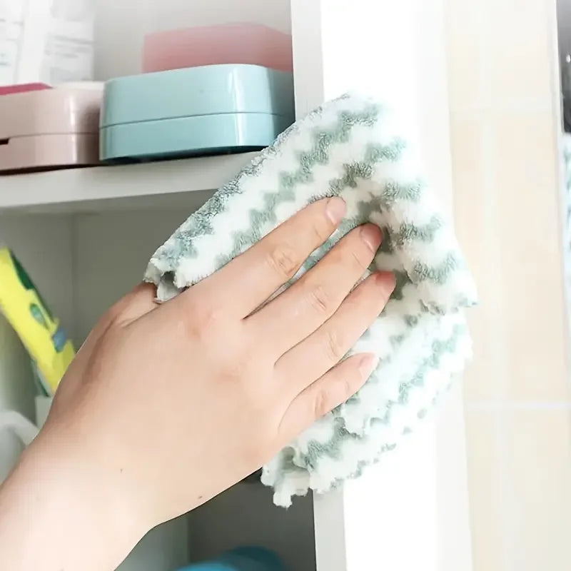 10/40PCS Super Absorbent Dishcloths Coral Fleece Cleaning Cloths Thickened Kitchen Washing Dish Rags Glass Windows Wipe Towels by S And B Enterprise