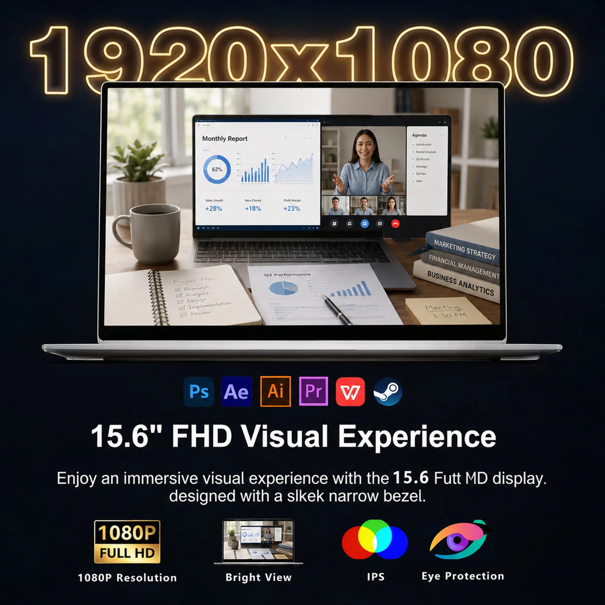 Core i9-10980 Office Laptop by S And B Enterprise; 16GB RAM, 1TB/2TB SSD, 1080p FHD, fingerprint unlock.