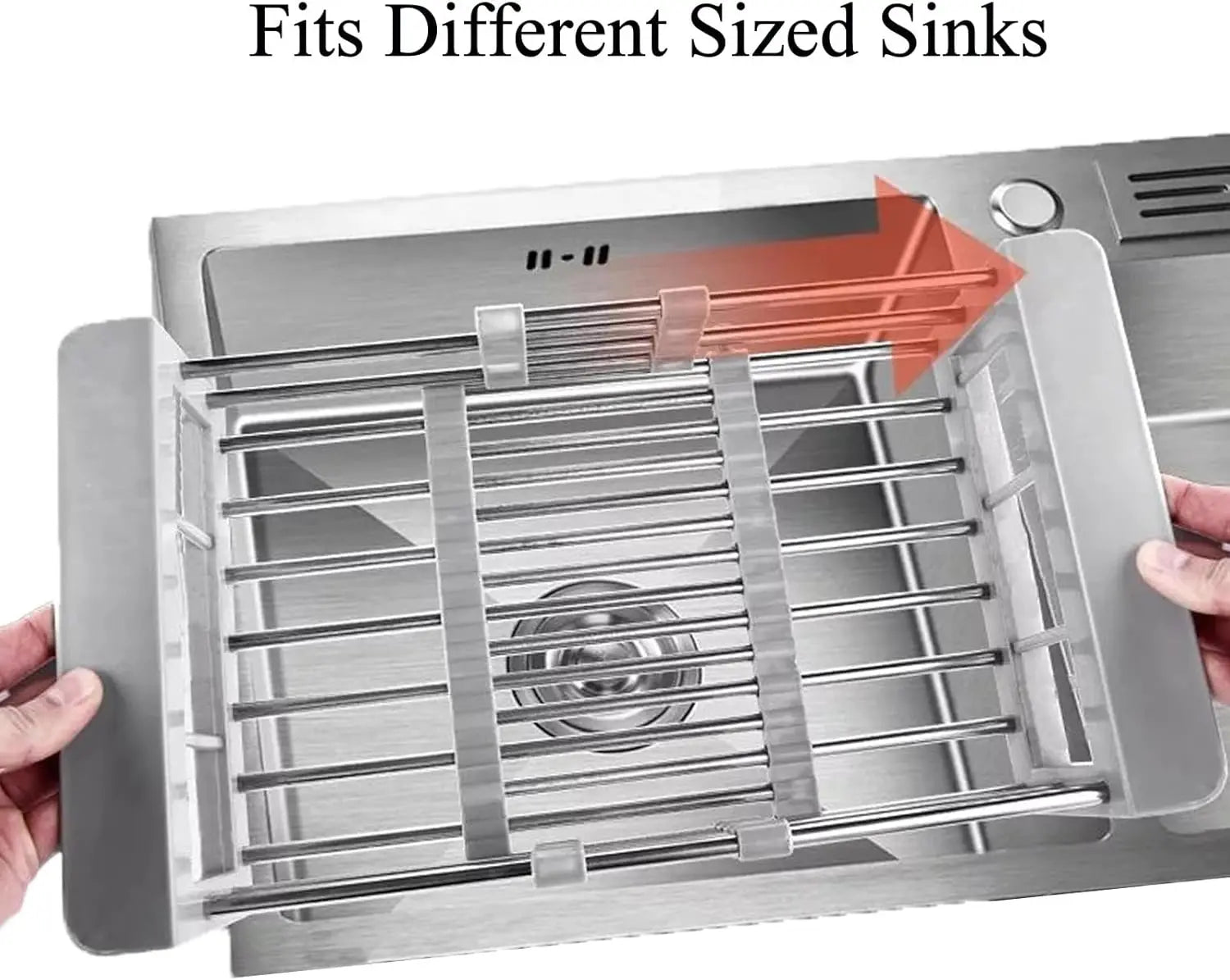 Adjustable Stainless Steel Kitchen Sink Drain Basket Telescopic Dish Drying Rack Fruit Vegetable Drainer Tray Storage Organizer by S And B Enterprise
