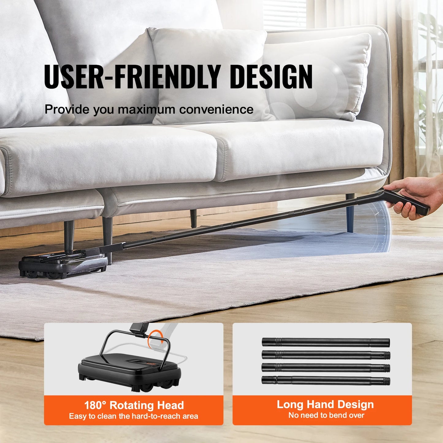 SucceBuy Manual Carpet Sweeper For Home Rugs And Wood Floors