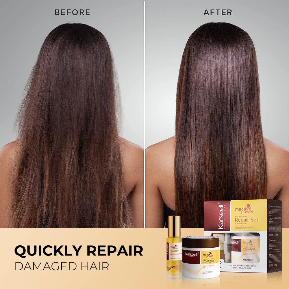 Karseell Collagen Hair Mask and Argan Oil Serum Duo by S And B Enterprise