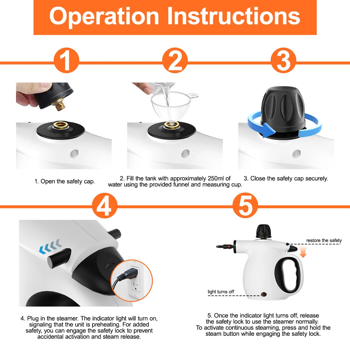 Portable Handheld Steam Cleaner For Multi-Surface Cleaning