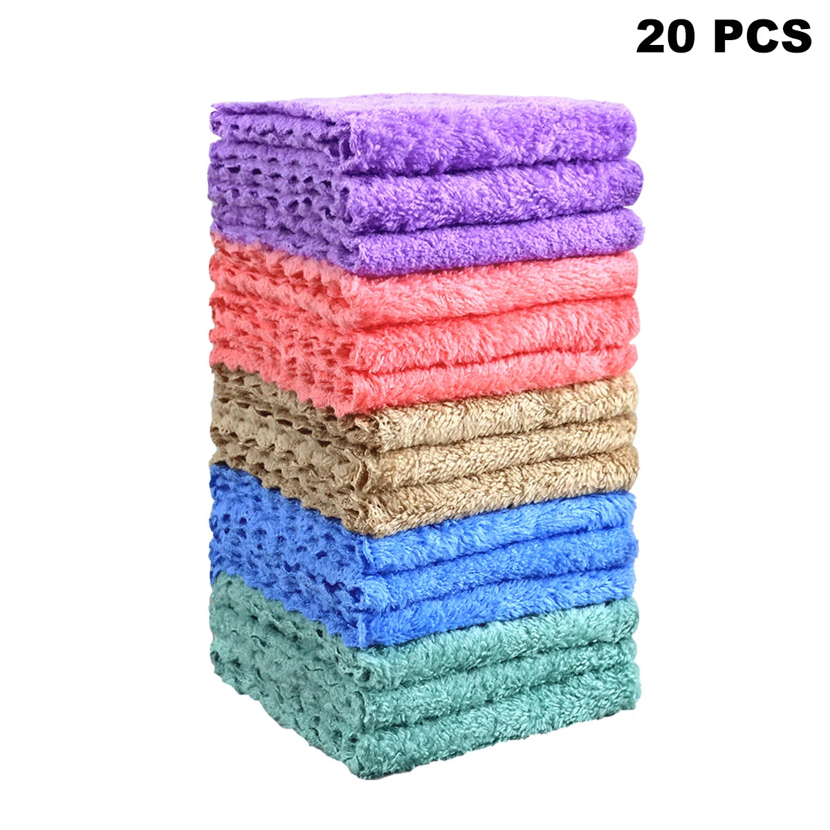 20 Pack Soft Absorbent Washcloths Quick Dry Square Towels