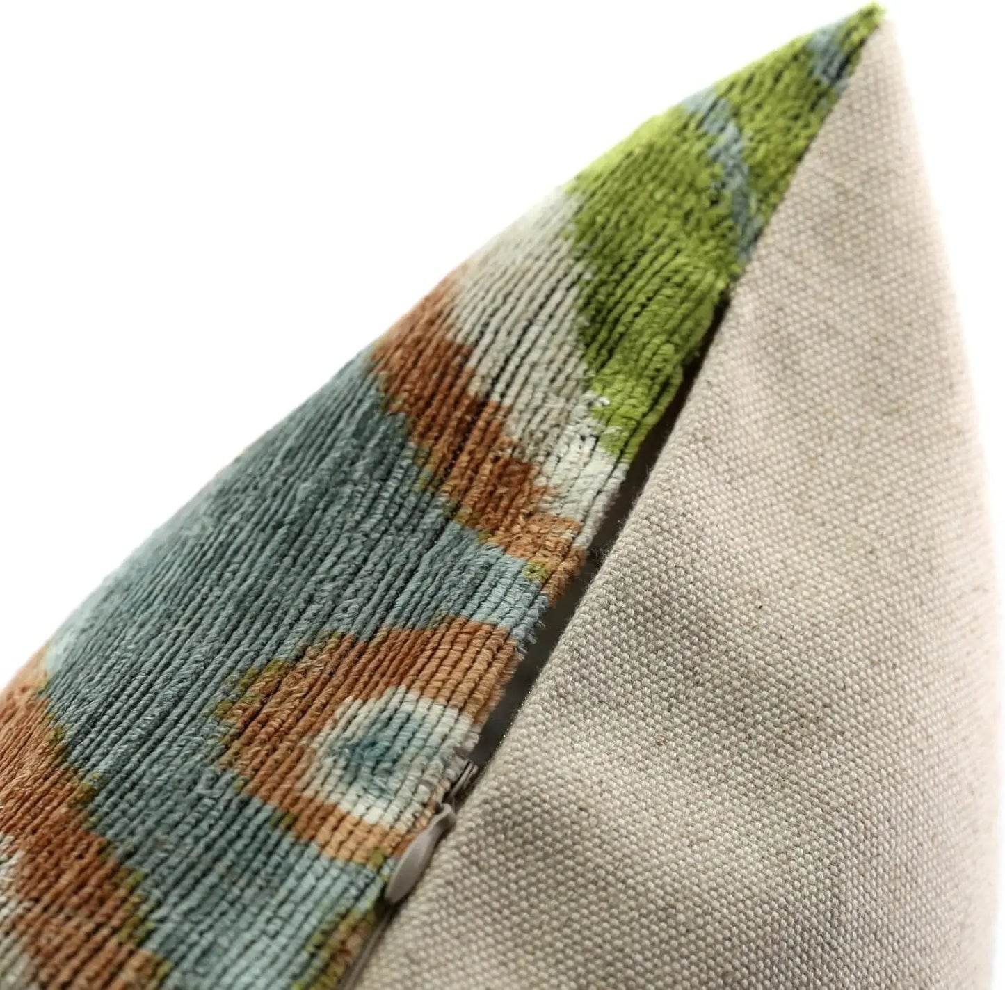 Geometric Ikat Velvet Throw Pillow With Premium Down Insert