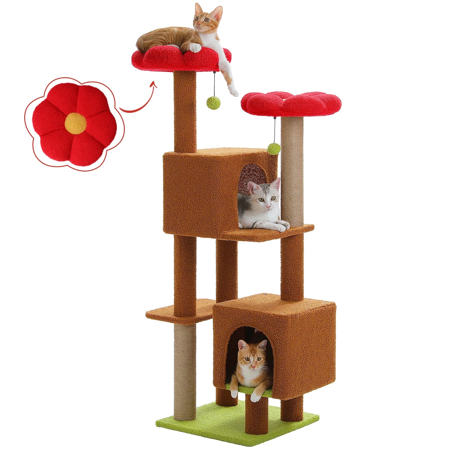 PAWZ Road Cactus Cat Tree Indoor Cat Tower Scratching Posts