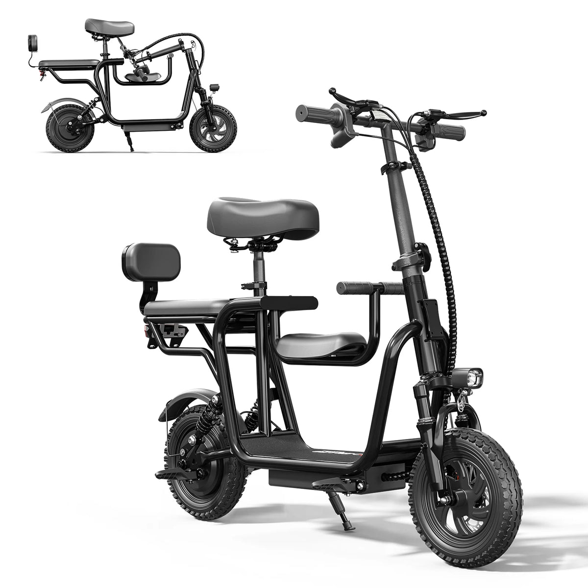 Spacewalk electric scooter with seat for adults, black, 750W motor, 14-inch tires