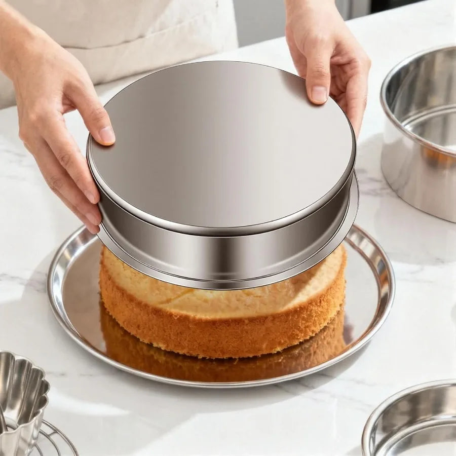 SHXI Stainless Steel Cake Pan Set Round Baking Pans