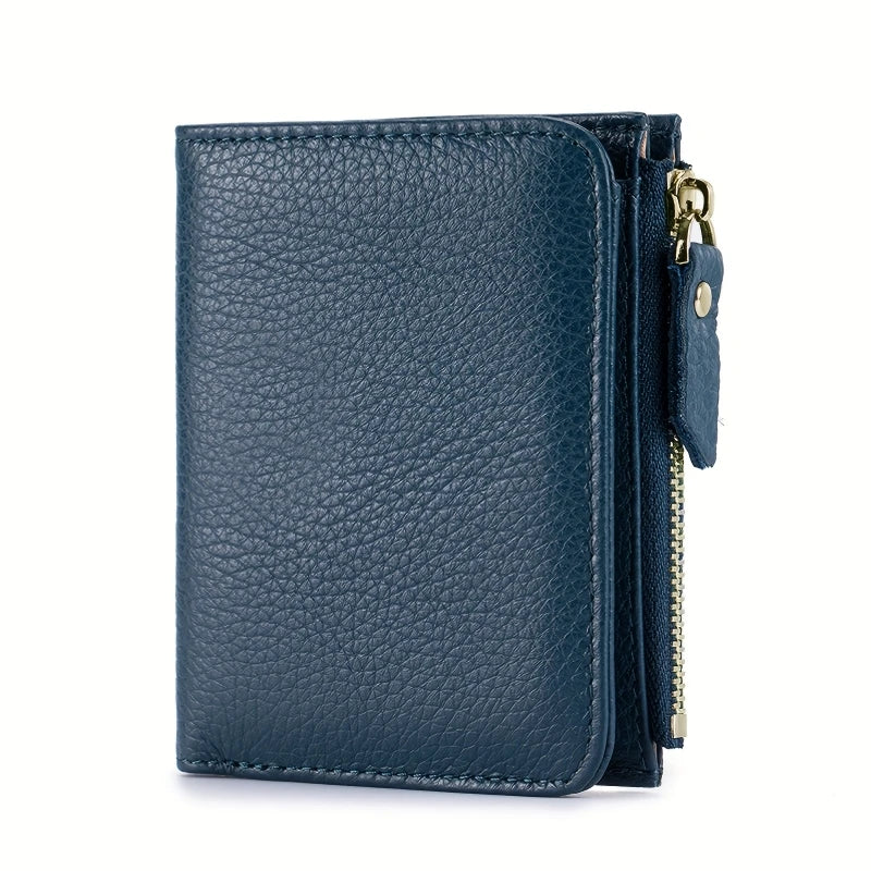 Unisex RFID Zipper Wallet PU Card Holder Slim Coin Purse