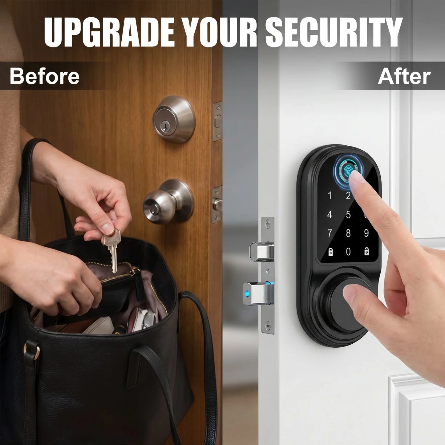 Bluetooth Smart Deadbolt Lock With Fingerprint And Keyless Entry by S And B Enterprise