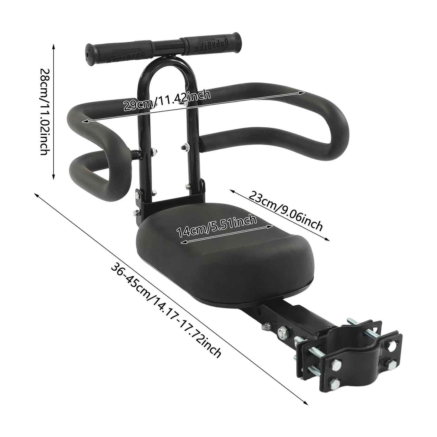 Adjustable Child Electric Scooter Seat Front-Mounted Child Bike Seat with Armrests & Guardrails for Safe Urban Rides by S And B Enterprise
