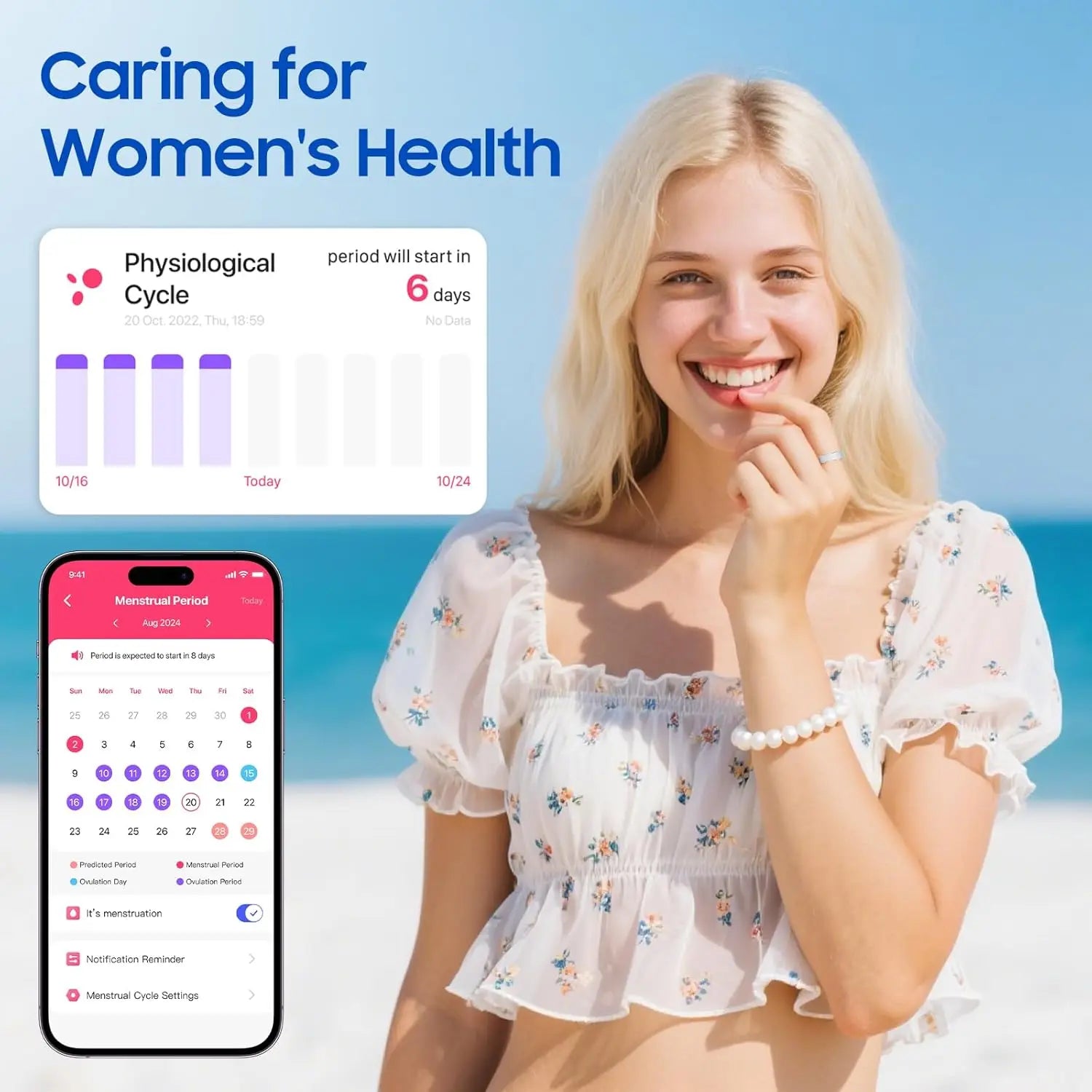 Smart Ring Health Tracker iOS Android IP68 Waterproof No Subscription by S And B Enterprise