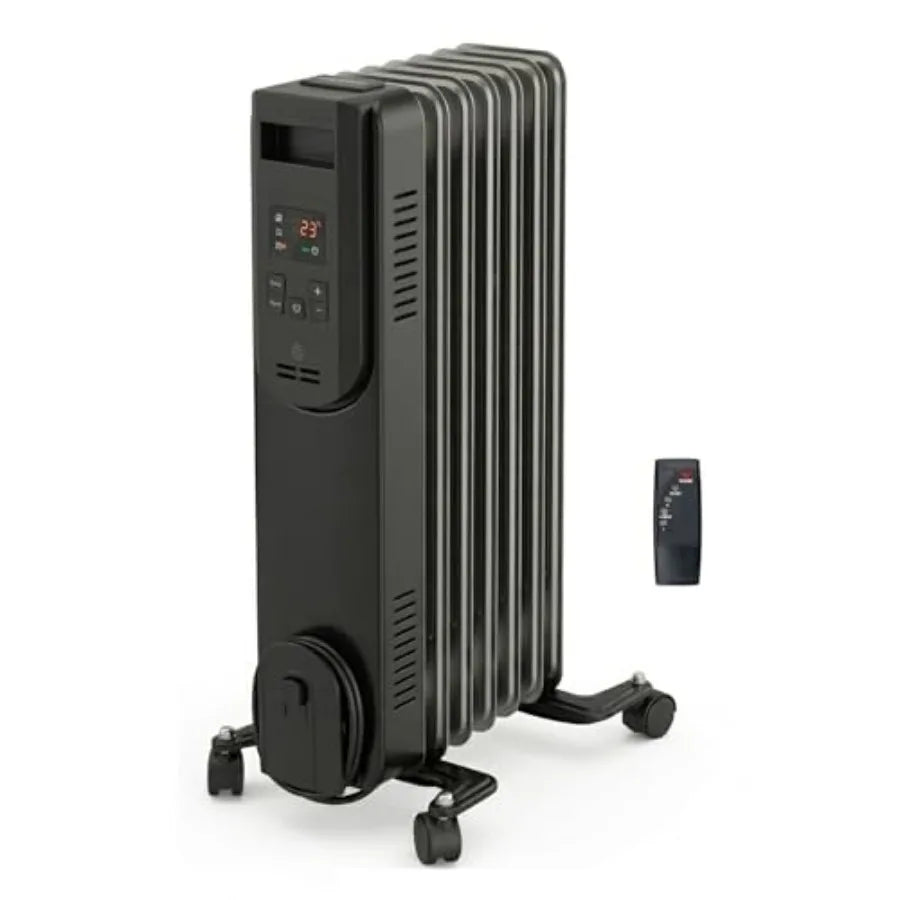 Digital Oil-Filled Radiator Heater With Remote And 12-Hour Timer Portable by S And B Enterprise