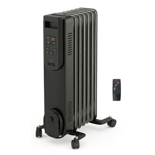 Digital Oil-Filled Radiator Heater With Remote And 12-Hour Timer Portable by S And B Enterprise