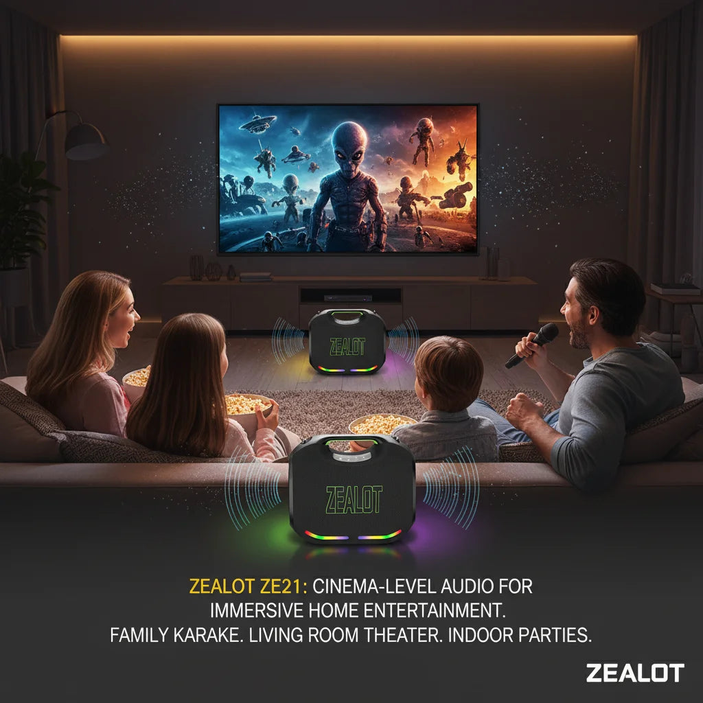 ZEALOT-ZE21 400W Big Power Wireless Bluetooth Peaker Outdoor Portable 48000mAh Long Battery With RGB Color Lights TWS Subwoofer High Volume Waterproof Bluetooth Speaker by S And B Enterprise