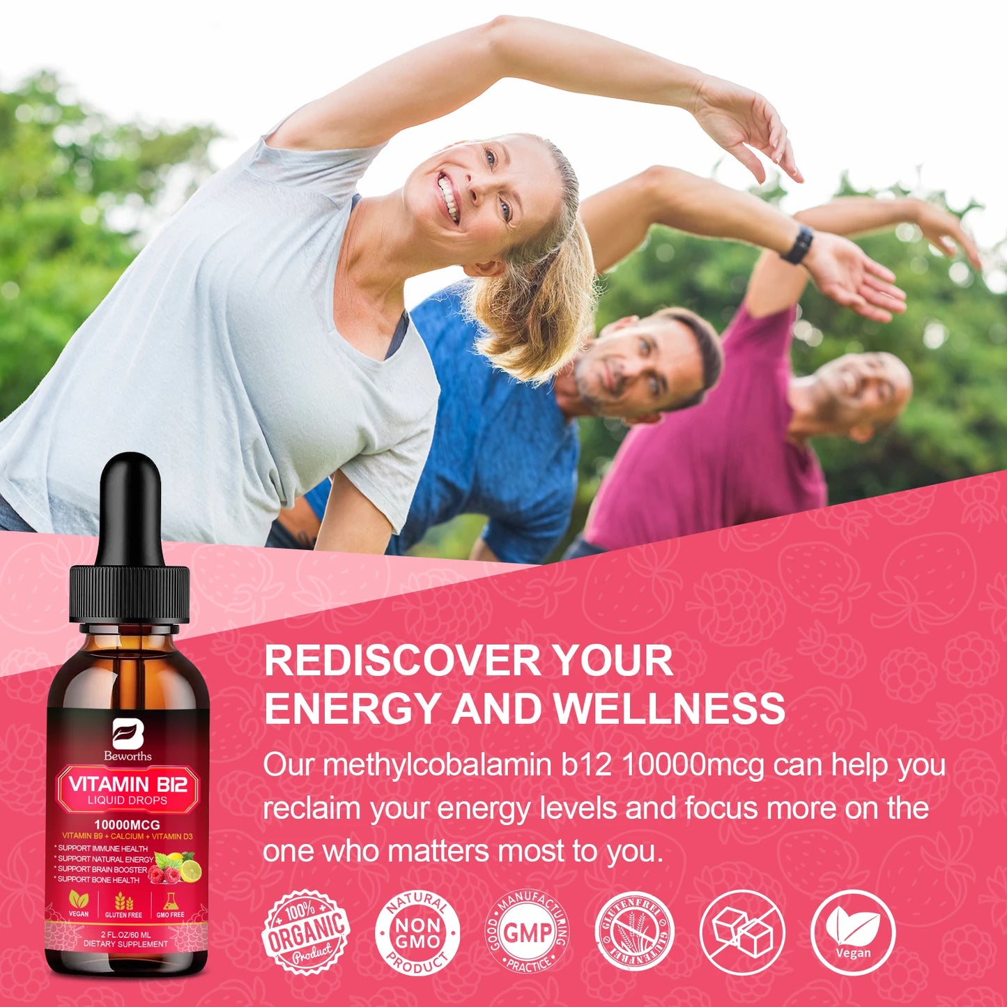 Beworths Vitamin B12 Drops For Energy Immunity Heart Health