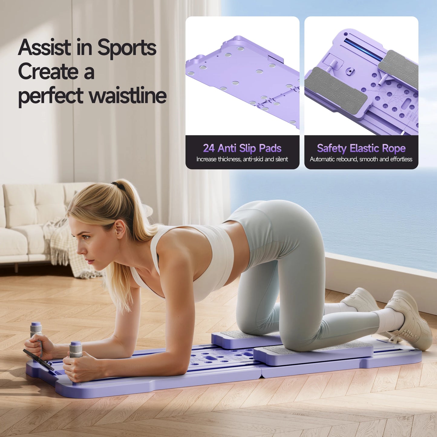 Foldable 4In1 Ab Exercise Board For Home Gym Core Strength