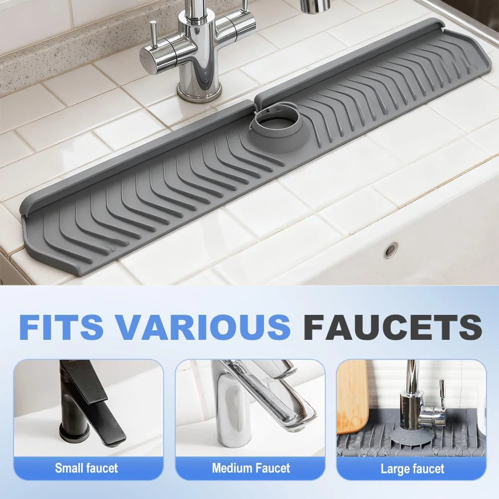 76cm Kitchen Sink Faucet Mat Foldable Faucet Mat Sink 30in Silicone Faucet Guard & Draining Pad Countertops Dry Splash Guard