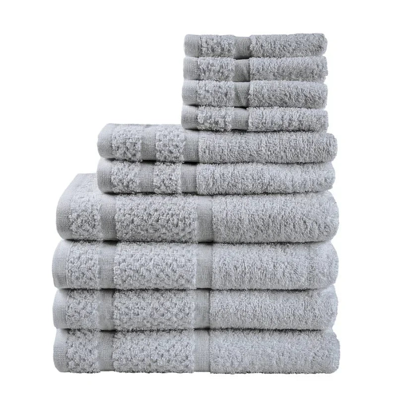 Soft Cotton Towel Set 10 Piece Durable And Absorbent
