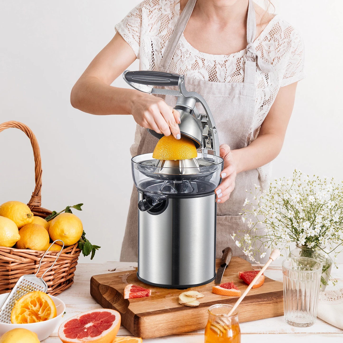 Electric Citrus Juicer Die Cast Zinc Shell With Two Cones by S And B Enterprise