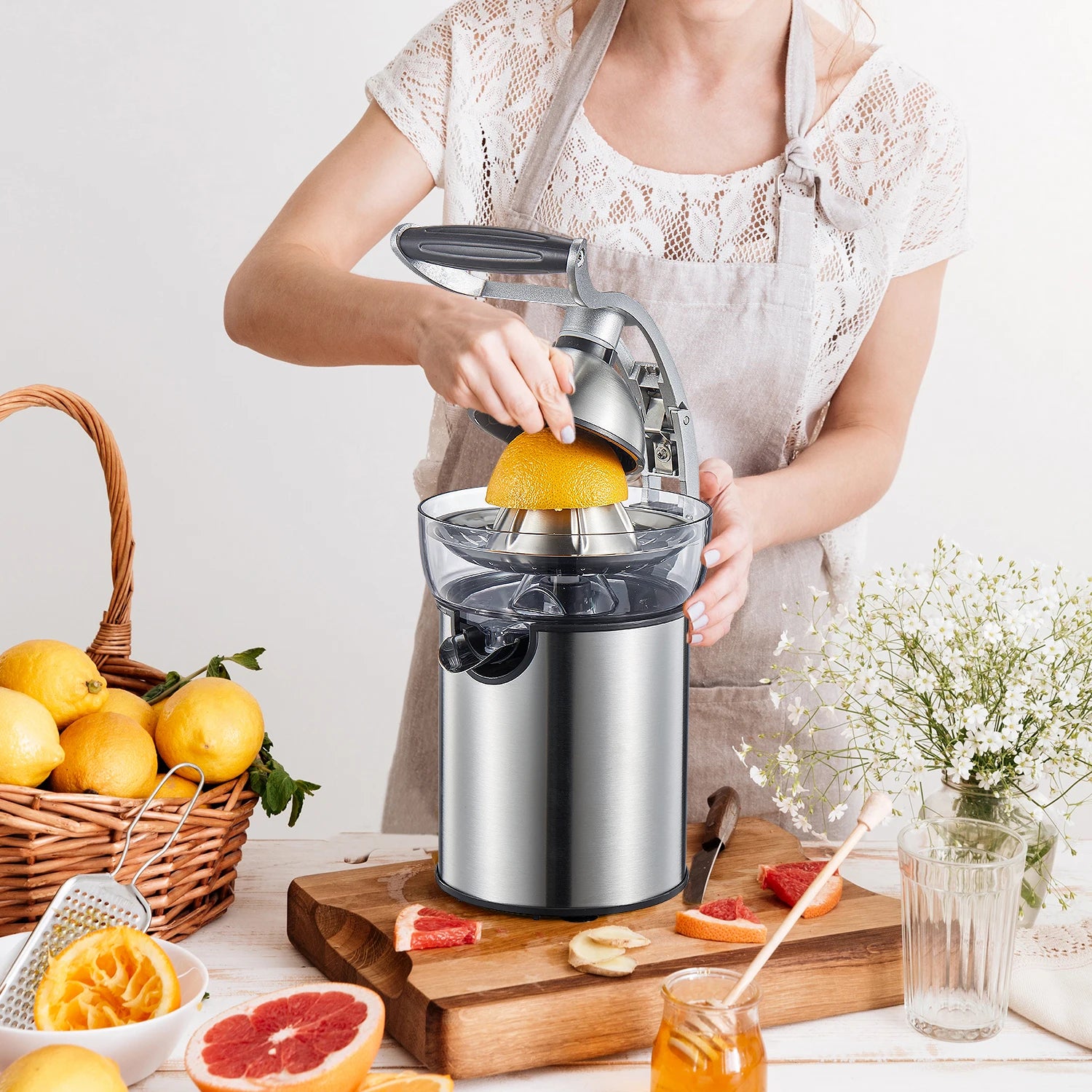 Electric Citrus Juicer Die Cast Zinc Shell With Two Cones by S And B Enterprise