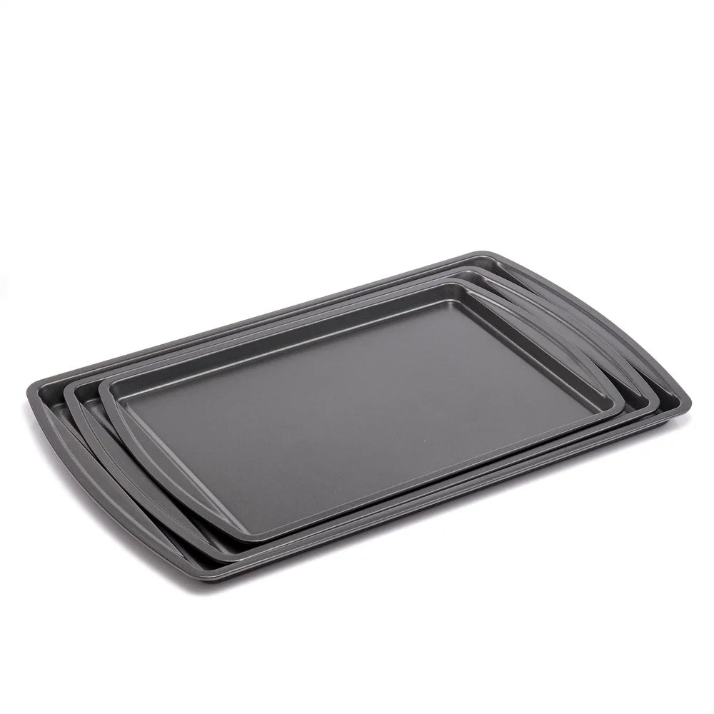 Nonstick Cookie Sheet Set Durable Steel Construction Easy Release