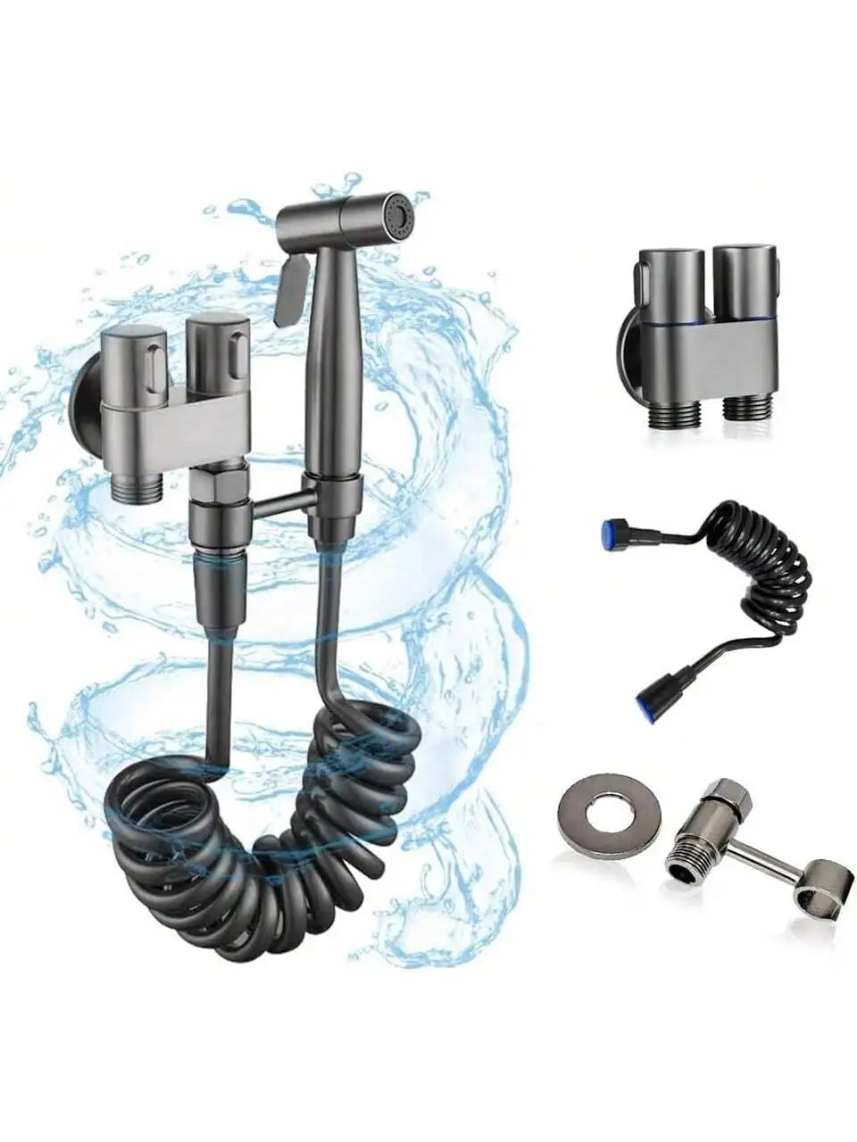 Toilet Bidet Sprayer Shattaf With Angle Valve Hose Hygienic Kit by S And B Enterprise