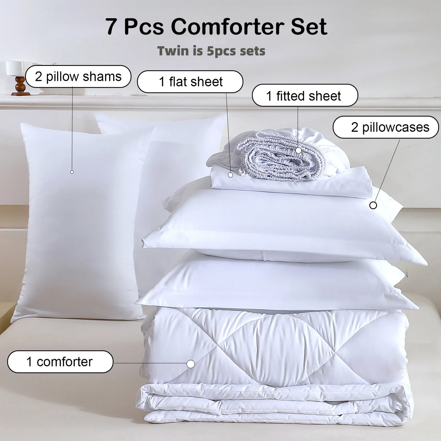 easYum Bedding Set With Comforter And Sheets For Bedrooms