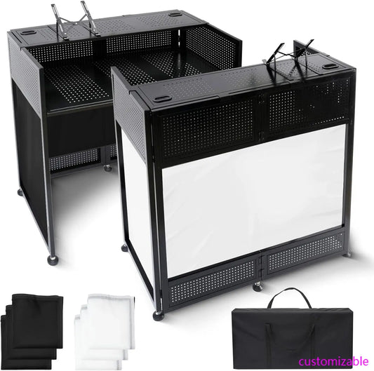 Portable DJ Booth Table With Double Deck Stand For Events