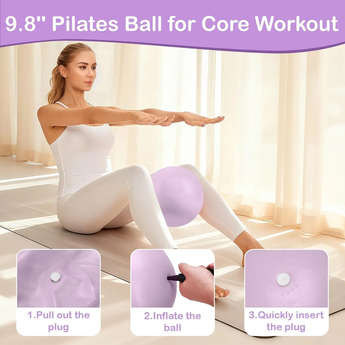 17 PCS Pilates Kit for Women with Ring, Ball, Resistance Bands, Yoga Strap, Core Sliders, Socks, Bag & Guide for Home Workout by S And B Enterprise