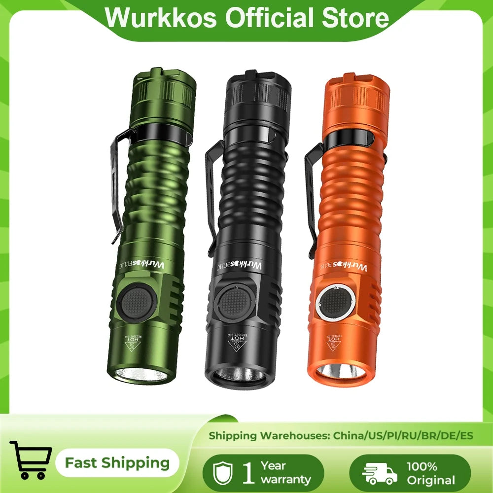 Wurkkos FC11C Flashlight USB C Charging 1200 Lumen 18650 Daily Carry by S And B Enterprise