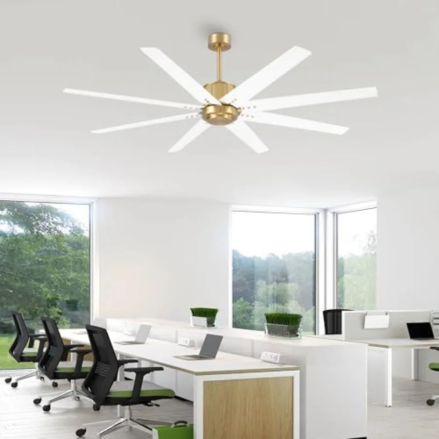 Ceiling Fan Without Light, 6-Speed DC Motor, Oak Blades