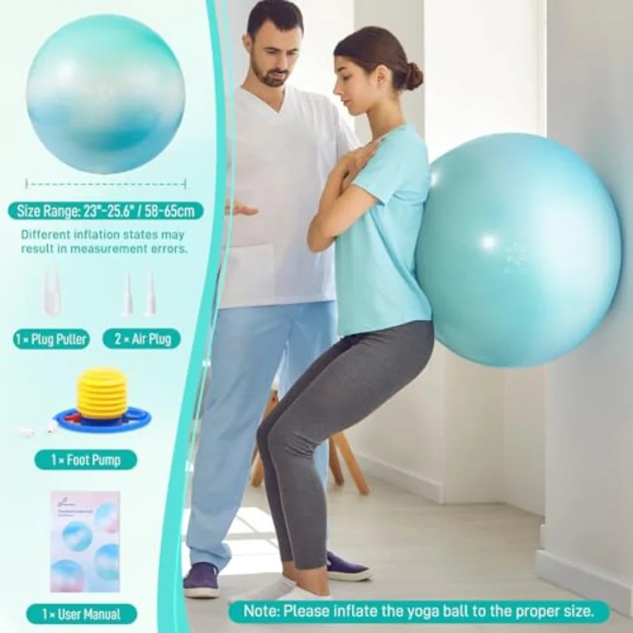 Extra Thick Exercise Ball With Pump Anti-Burst And Slip-Resistant by S And B Enterprise