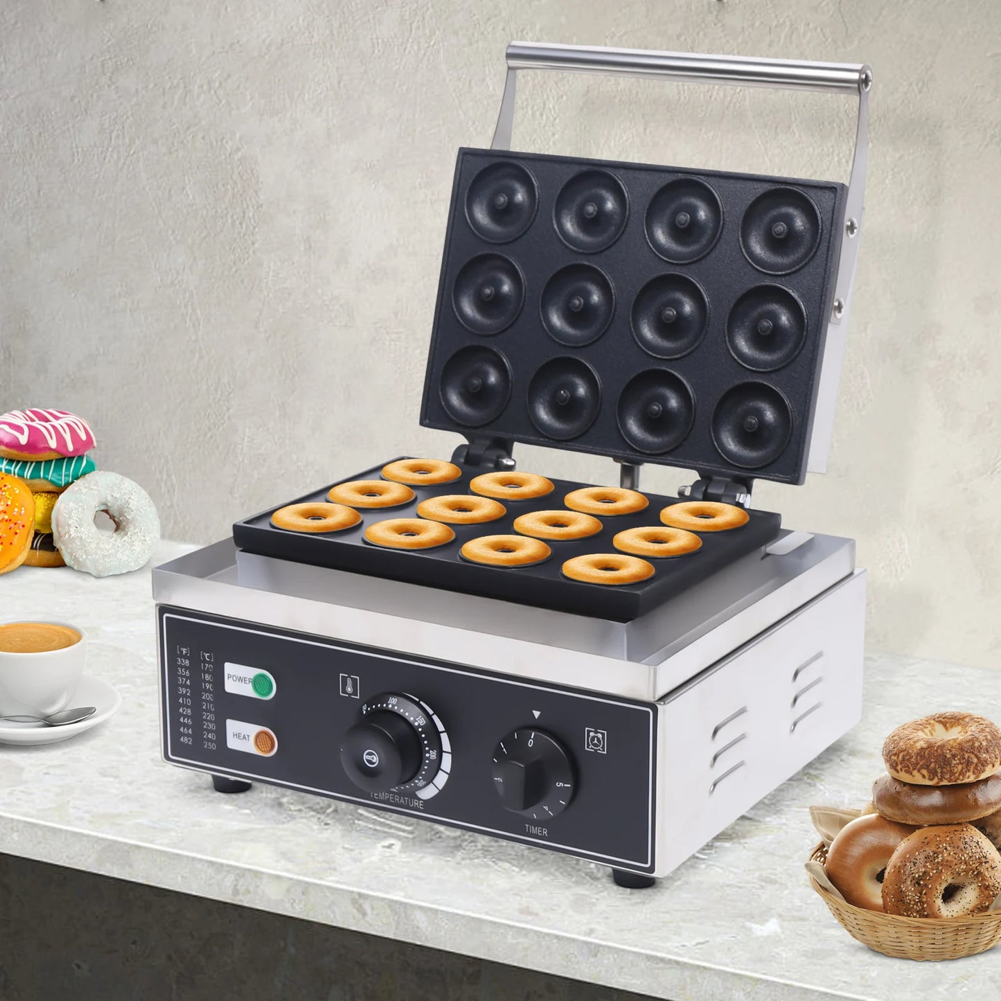 Sweetmile Portable Commercial Donut And Waffle Maker Nonstick Surface by S And B Enterprise