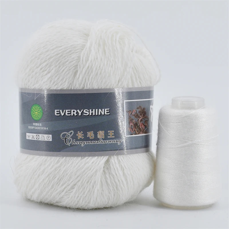 Mink Fur Yarn for Yarns for Knitting and Crochet 2-Ply Lace T Shirt Yarn for Hand Knitting Needlework 1 Skein 340 M 50+20g by S And B Enterprise
