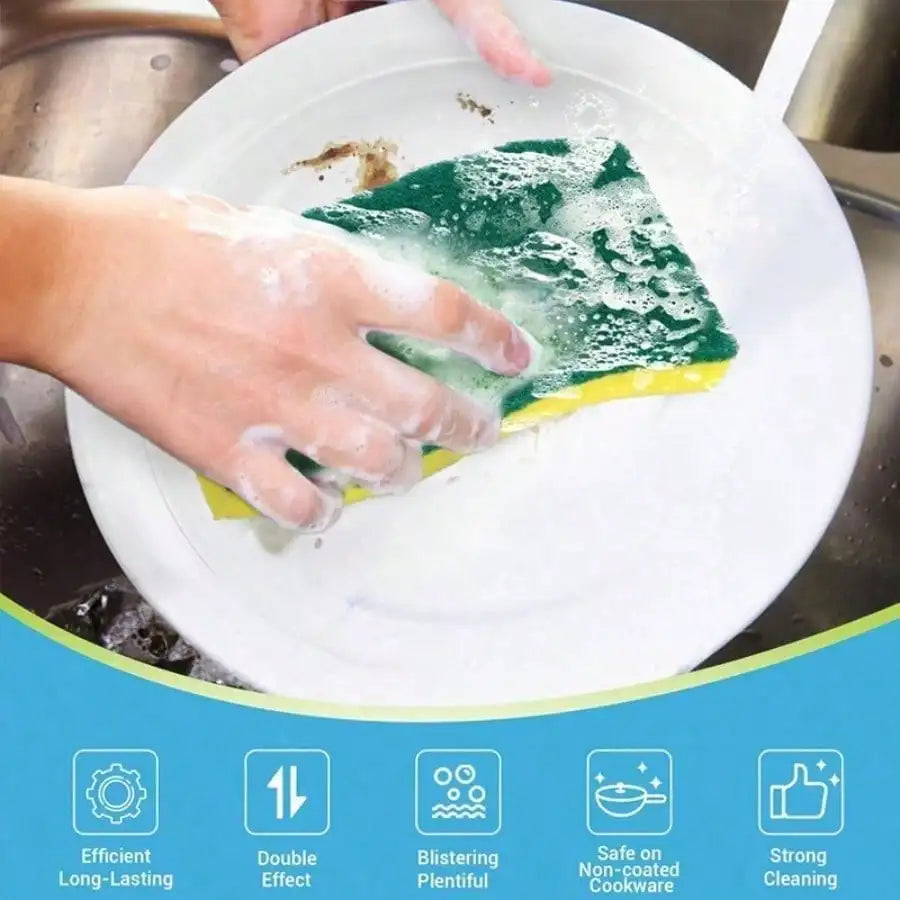 10pcs Kitchen Cleaning Sponges, Dishwashing Cloths, Multi-Functional Stain Removal Pads, Household Cleaning Supplies, Advanced Non-Scratch Dishwashing Sponges, Super Absorbent Durable Kitchen Sponges