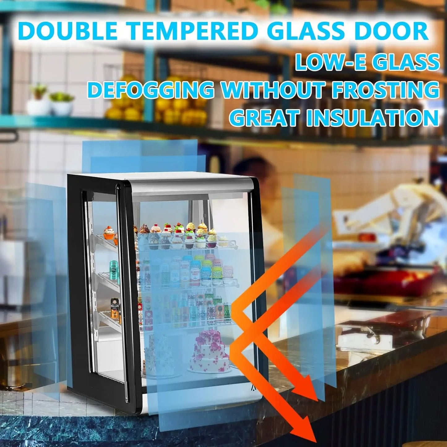 Adoolla Commercial Cake Display Refrigerator With LED Lighting Merchandiser