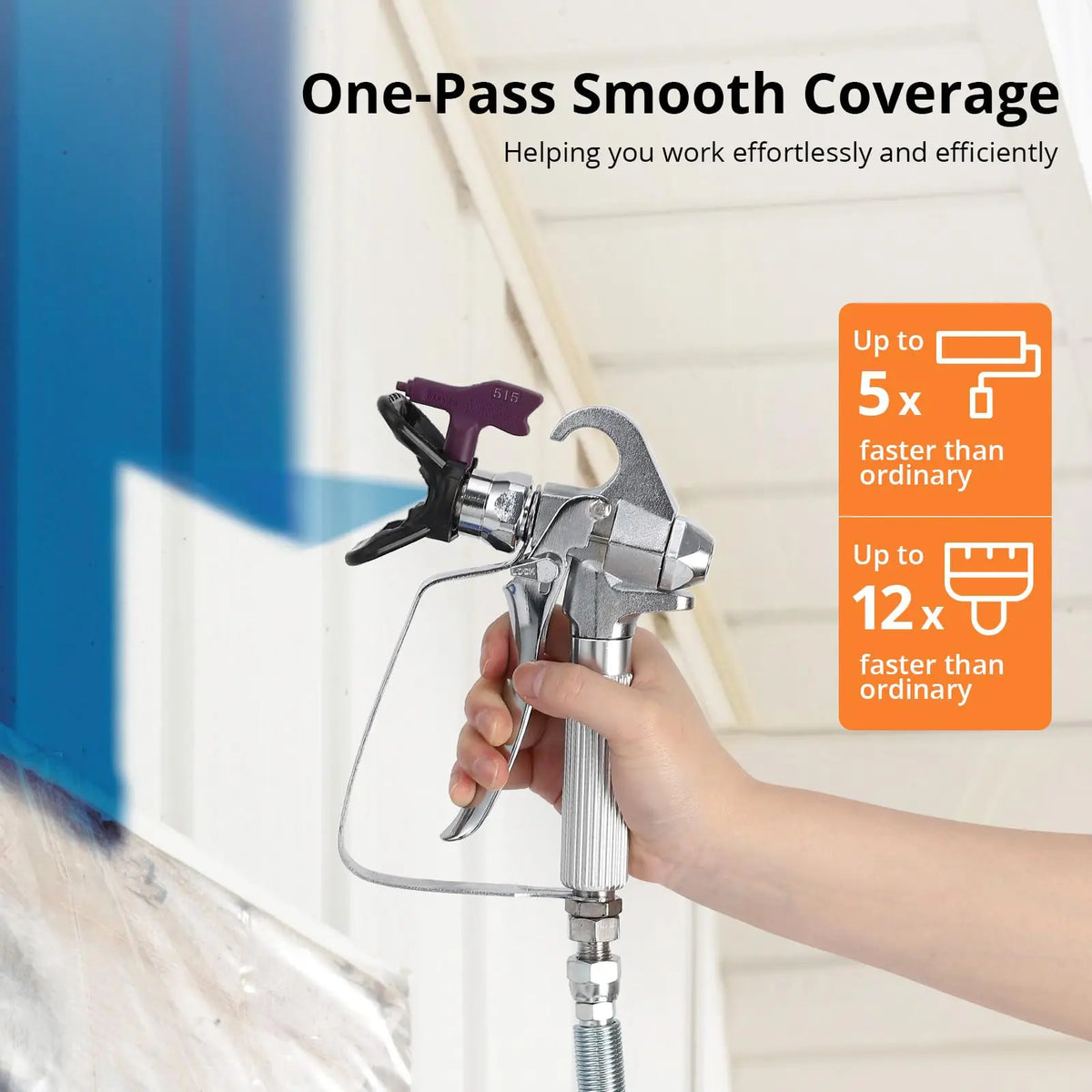 1010W High-Efficiency Airless Paint Sprayer – 3000PSI Electric Spray Sprayer with 20" Extension Rod – Low Overspray, No Thinning Needed – Ideal for Home Interior & Exterior Painting, Walls