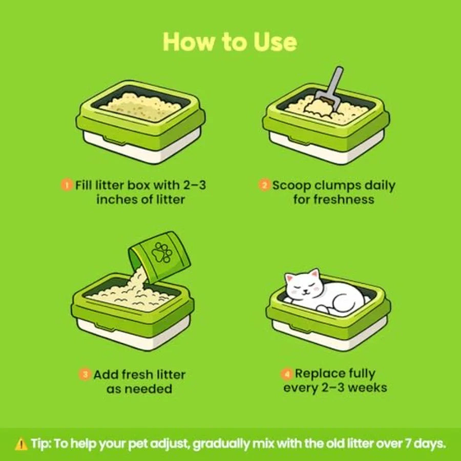 Cassava Cat Litter 100 Natural Eco Friendly Fast Clumping Clay Mixable