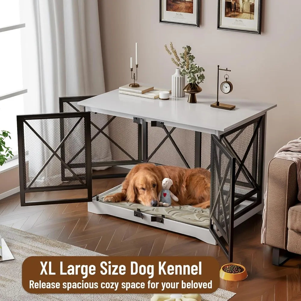 Heavy Duty Wooden Dog Crate End Table For Large Breeds by S And B Enterprise