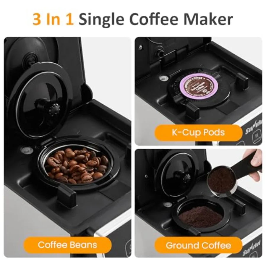 Coffee Maker With Grinder For Home Office Use 3In1 by S And B Enterprise