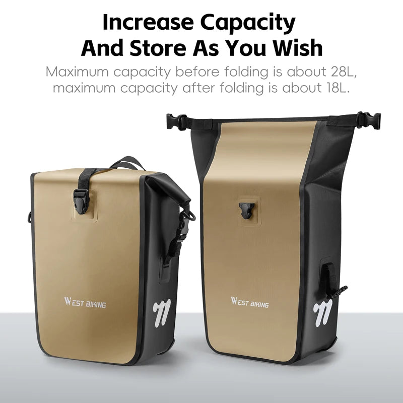 Bike Pannier Bag Waterproof Rear Trunk With Quick Release Buckle