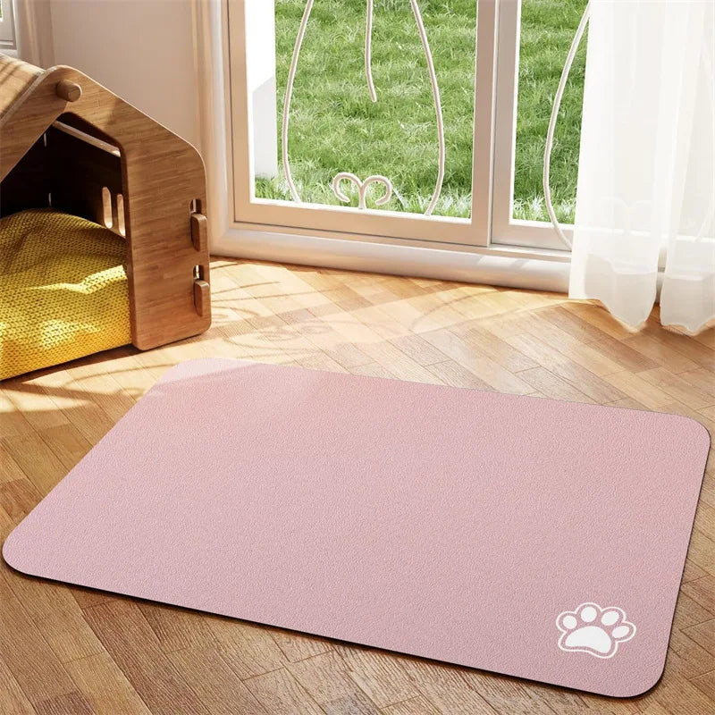 Pet Feeding Mat Absorbent Non Slip Quick Dry For Dogs