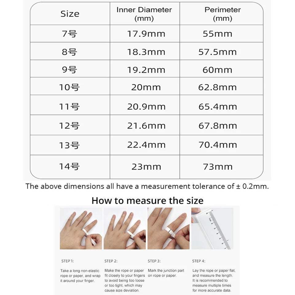 New R10 waterproof smart ring size chart with inner diameter and perimeter values, plus a measurement guide.