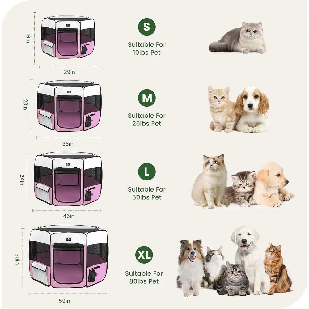 Portable Pet Playpen Foldable Exercise Pen For Dogs Cats Indoor Outdoor by S And B Enterprise