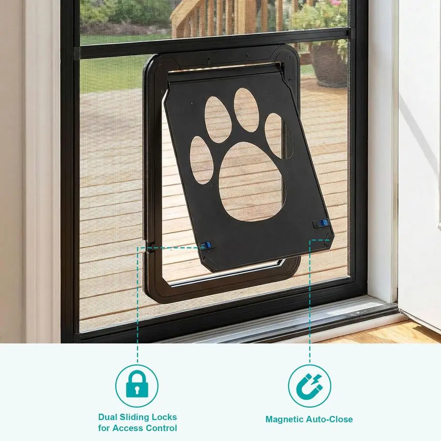 Magnetic Self Closing Dog Screen Door With Locking Function