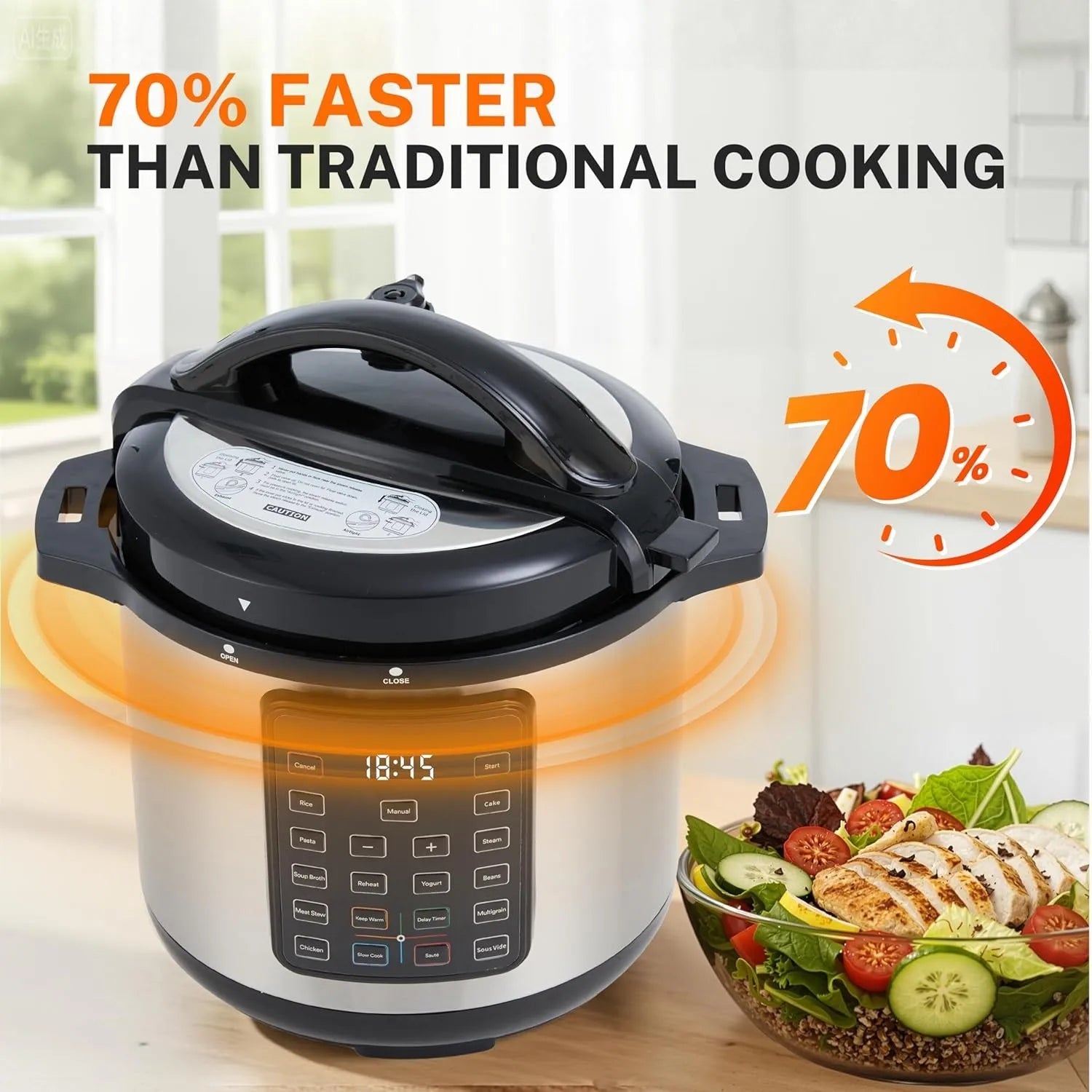 16-in-1 Electric Pressure Cooker,8QT Stainless Steel&Non-Stick Multi Cooker by S And B Enterprise