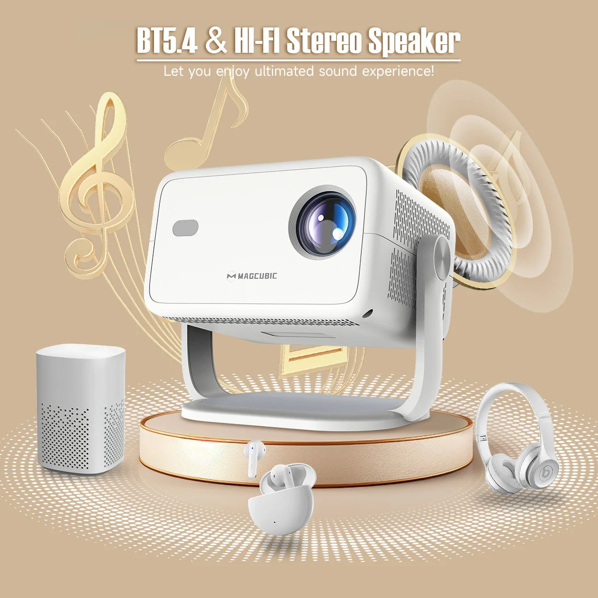 Magcubic Portable Android WiFi6 Projector With Auto Focus 650ANSI Outdoor by S And B Enterprise