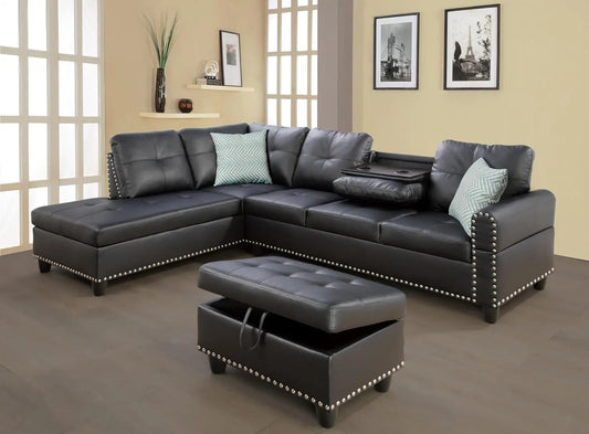 Sectional Sofa Couch Modern Living Room Furniture Set With Chaise Lounge Ottoman