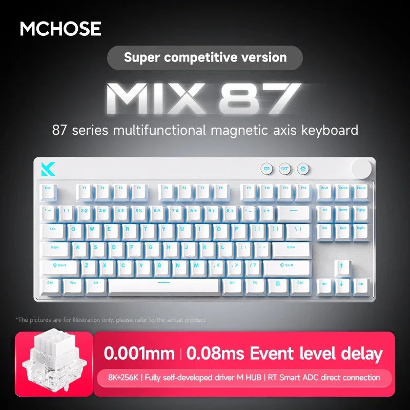 Mchose Mix87 Magnetic Swtich Keyboard Wired Gaming Keyboard 8K+256K Esport 0.08ms Low Latency E-Sports Custom Gamer Accessories by S And B Enterprise