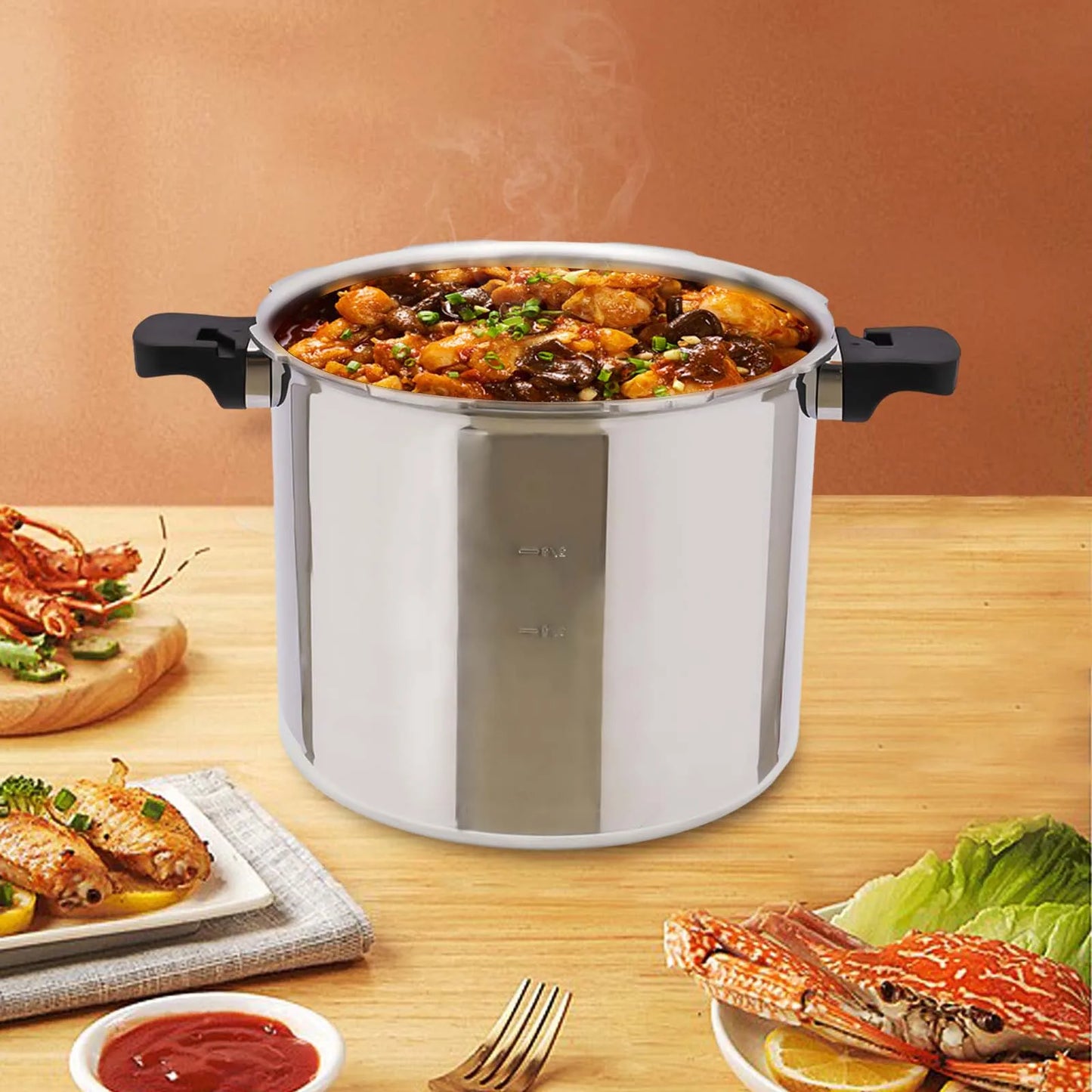 Pressure Canner And Cooker With Gauge 13 PSI Explosion Proof Safety Valve